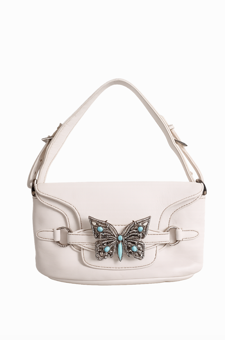 Valentino Butterfly Embellished Leather small bag Cream | O/S, Cream