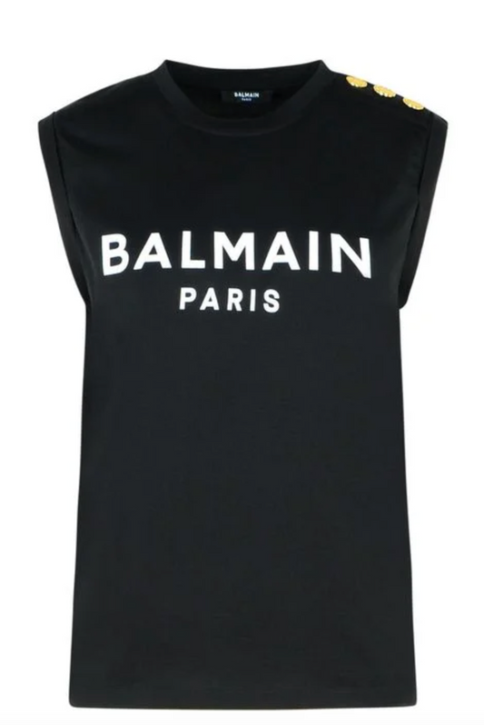 Balmain Button Logo Vest Black 34 | O/S, Black