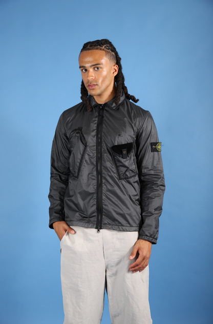 2019 Stone island Lamy Flock Overshirt | Medium, Black