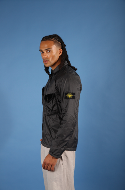 2019 Stone island Lamy Flock Overshirt | Medium, Black