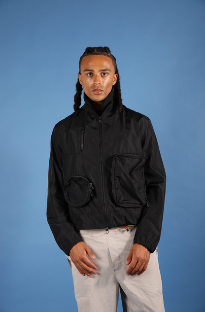 2020 Louis Vuitton by Virgil Abloh Boxy Nylon Utility Jacket (WW683) | O/S, Black