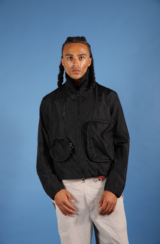2020 Louis Vuitton by Virgil Abloh Boxy Nylon Utility Jacket (WW683) | O/S, Black