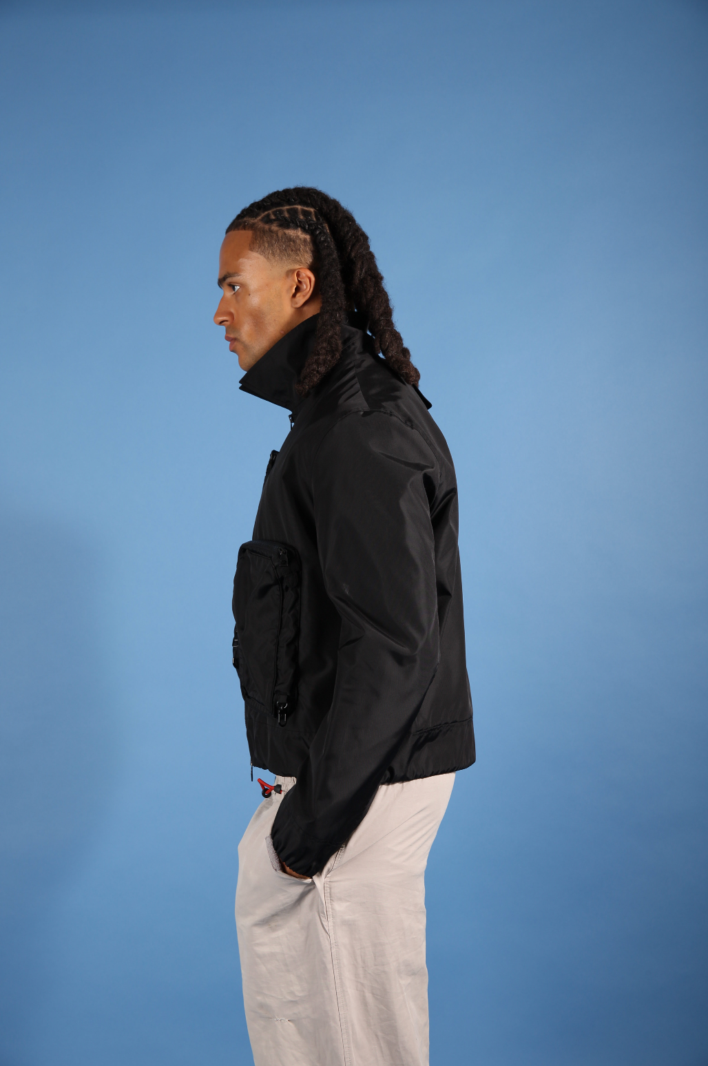 2020 Louis Vuitton by Virgil Abloh Boxy Nylon Utility Jacket (WW683) | O/S, Black