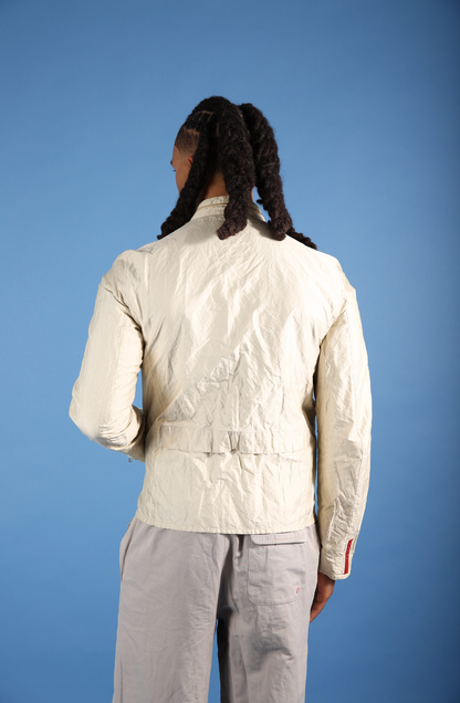 Prada Cream Double Zip Moto Jacket | Small, Cream