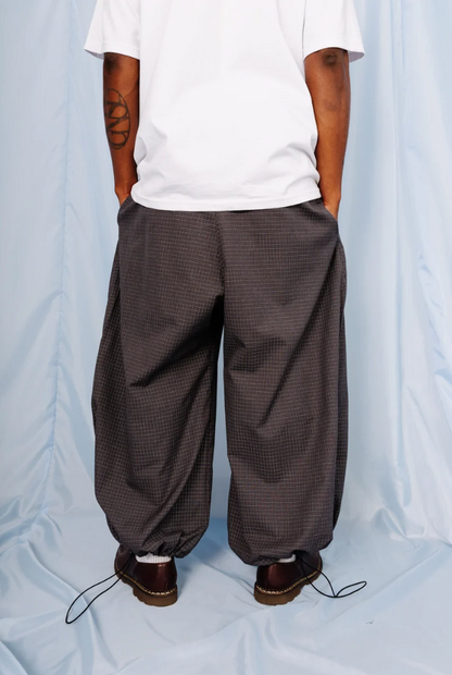 VT Rework : Custom Order Balloon Mens Trousers | Deadstock Japanese Oversized Fabric, Dark Grey