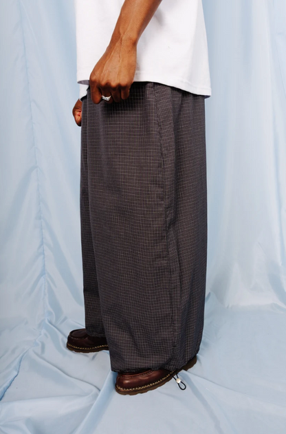 VT Rework : Custom Order Balloon Mens Trousers | Deadstock Japanese Oversized Fabric, Dark Grey
