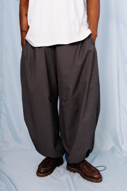 VT Rework : Custom Order Balloon Mens Trousers | Deadstock Japanese Oversized Fabric, Dark Grey
