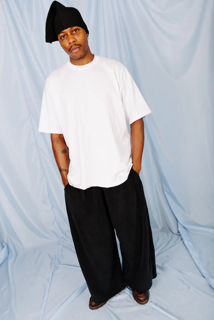 VT Rework : Custom Order Balloon Mens Trousers | Deadstock Japanese Oversized Fabric, Dark Grey
