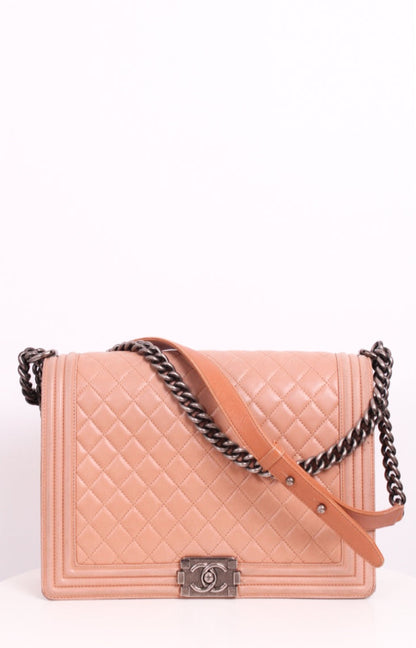 Chanel Large Boy Bag Nude Large | O/S, Silver