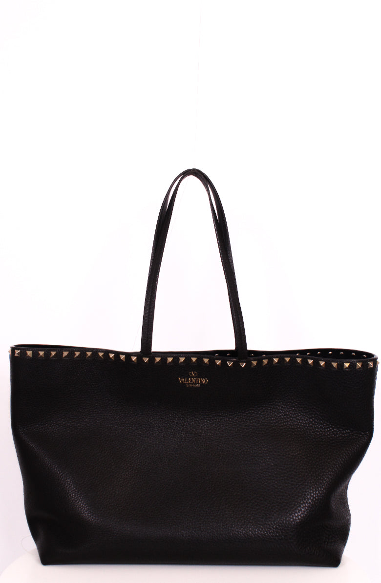 Valentino Rockstud tote black grained large | O/S, Black