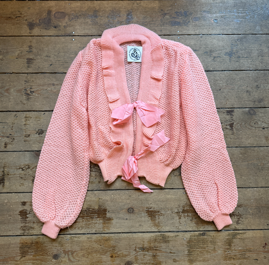 Vintage Pink Bow Cardigan