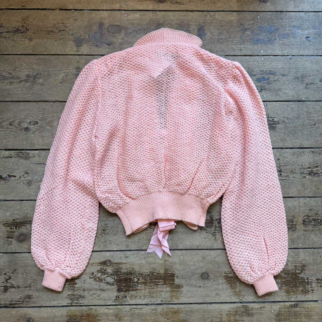 Vintage Pink Bow Cardigan