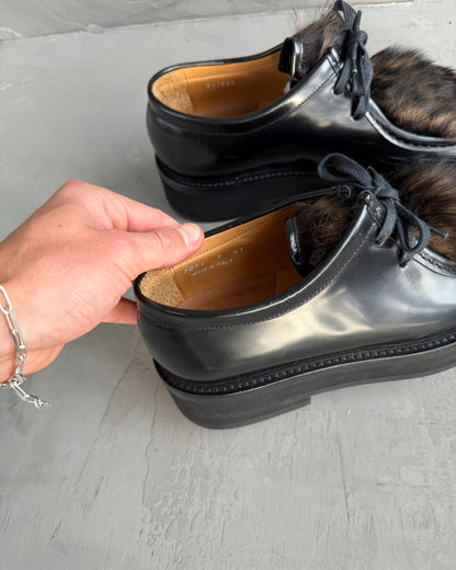 Paul Smith Fur Toe Chunky Derbys – UK 7-on a concrete background