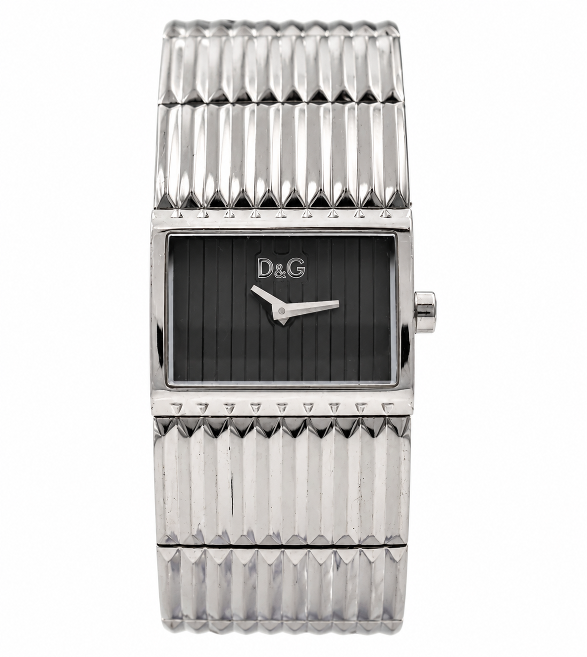 2000s D&G Grey Striped Dial Integrated Stainless Steel Bracelet Watch(1311-DG-L). LWM864 | O/S, Multicoloured