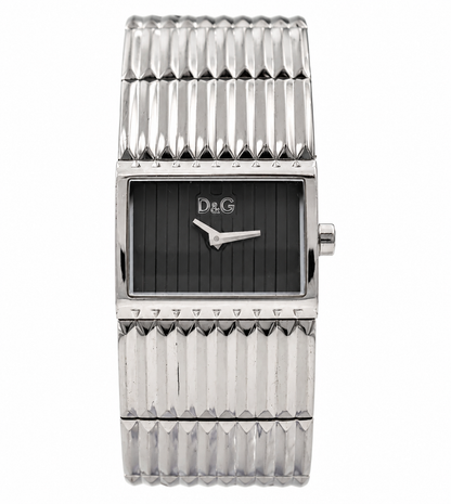 2000s D&G Grey Striped Dial Integrated Stainless Steel Bracelet Watch(1311-DG-L). LWM864 | O/S, Multicoloured