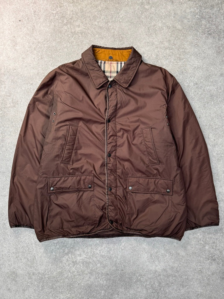 Burberry Multi-Pocket Brown Lightweight Puffer Jacket