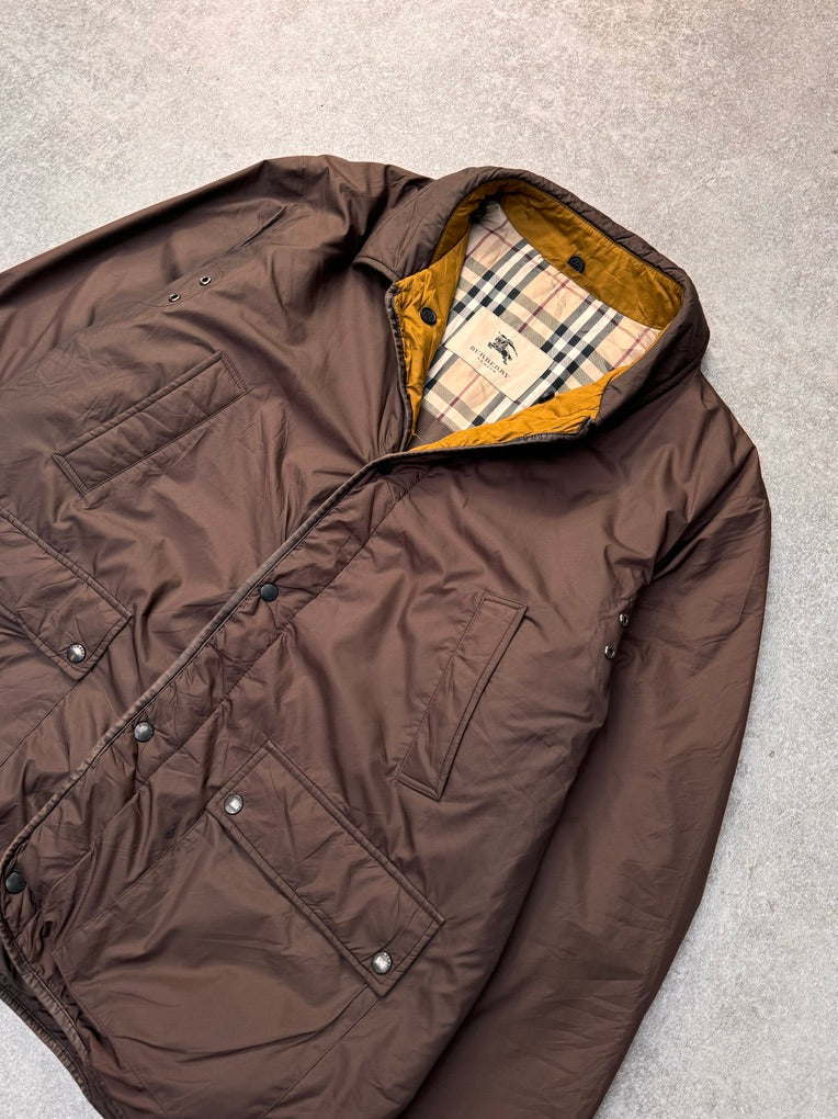 Burberry Multi-Pocket Brown Lightweight Puffer Jacket