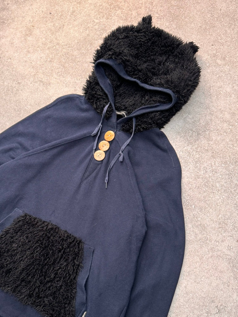 Mercibeaucoup By Issey Miyake Two Tone Fau Faux Bear Ear Hoodie