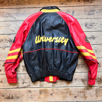 Pinky Brown USA Varsity Leather Jacket