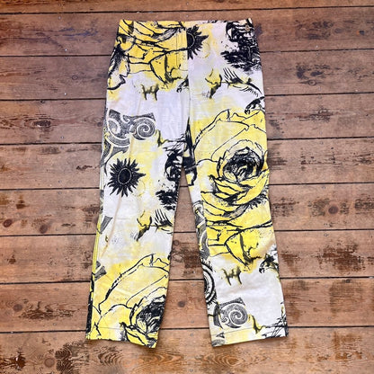 Roberto Cavalli Yellow Animal Trousers