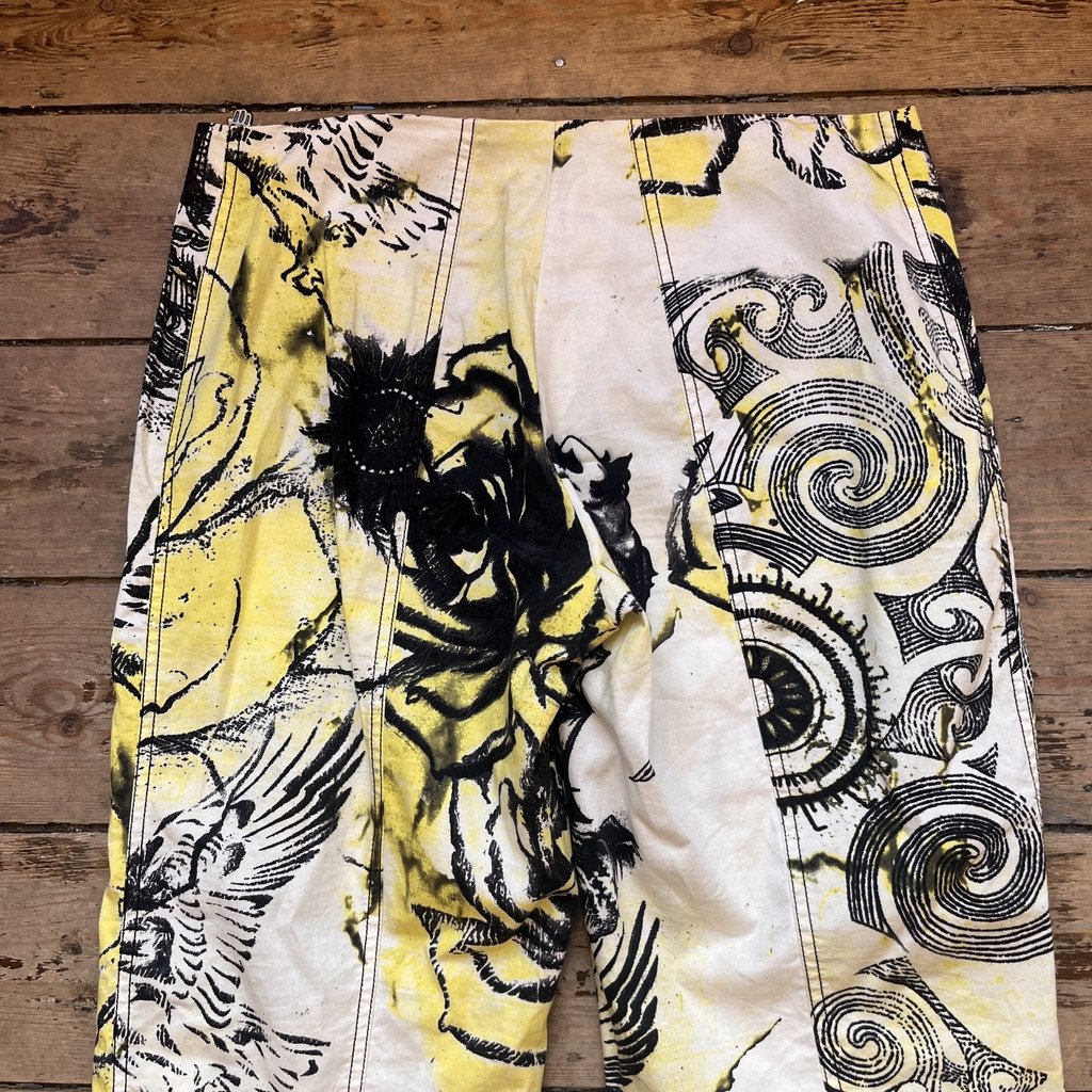 Roberto Cavalli Yellow Animal Trousers