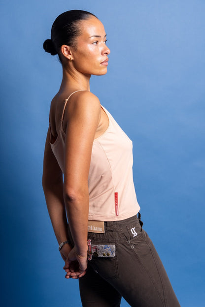 Prada Salmon Nylon Pocket Utilty Cami Top | Extra Large, Salmon