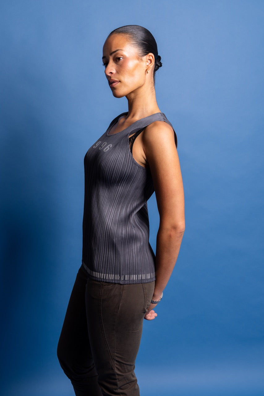 S/S 2000 Issey Miyake Pleats Please "1996" Pleated Tank Top | Extra Large, Tan