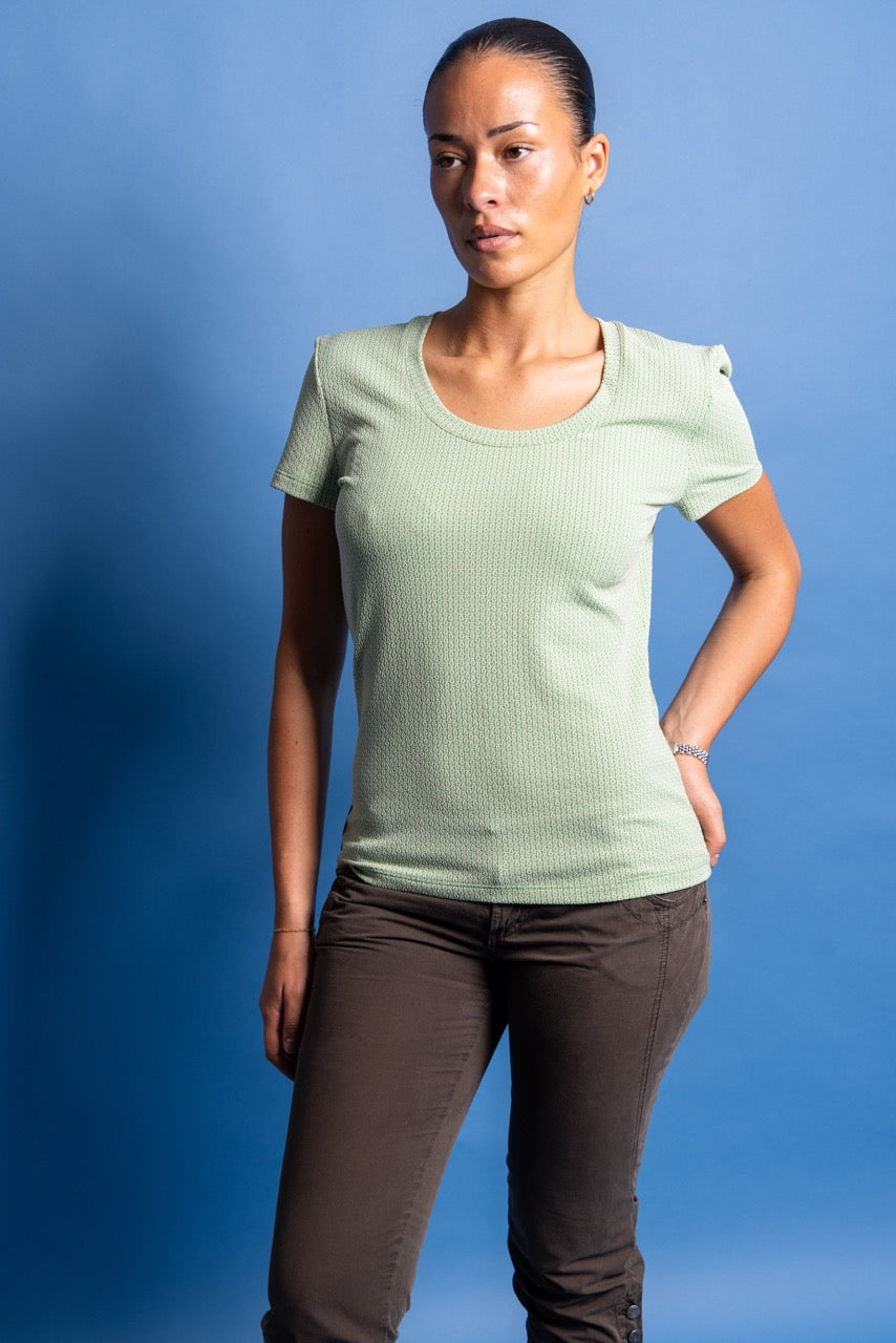 S/S 2006 Prada Sage Waffle Knit Tee SC: 5782 | Large, Sage