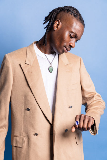 1980s Christian Dior Camel Cashmere Double Breasted Blazer | Medium, Camel
