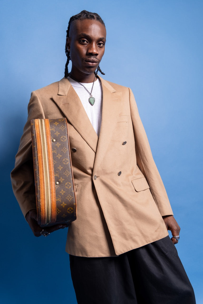 1980s Christian Dior Camel Cashmere Double Breasted Blazer | Medium, Camel