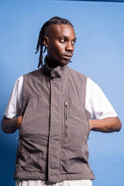S/S 2004 C.P. Company Multi Zip Technical Gilet | Extra Large, Taupe