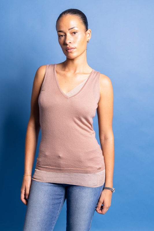 S/S 2004 Gucci by Tom Ford Cashmere Layered Vest Top | Small, Red