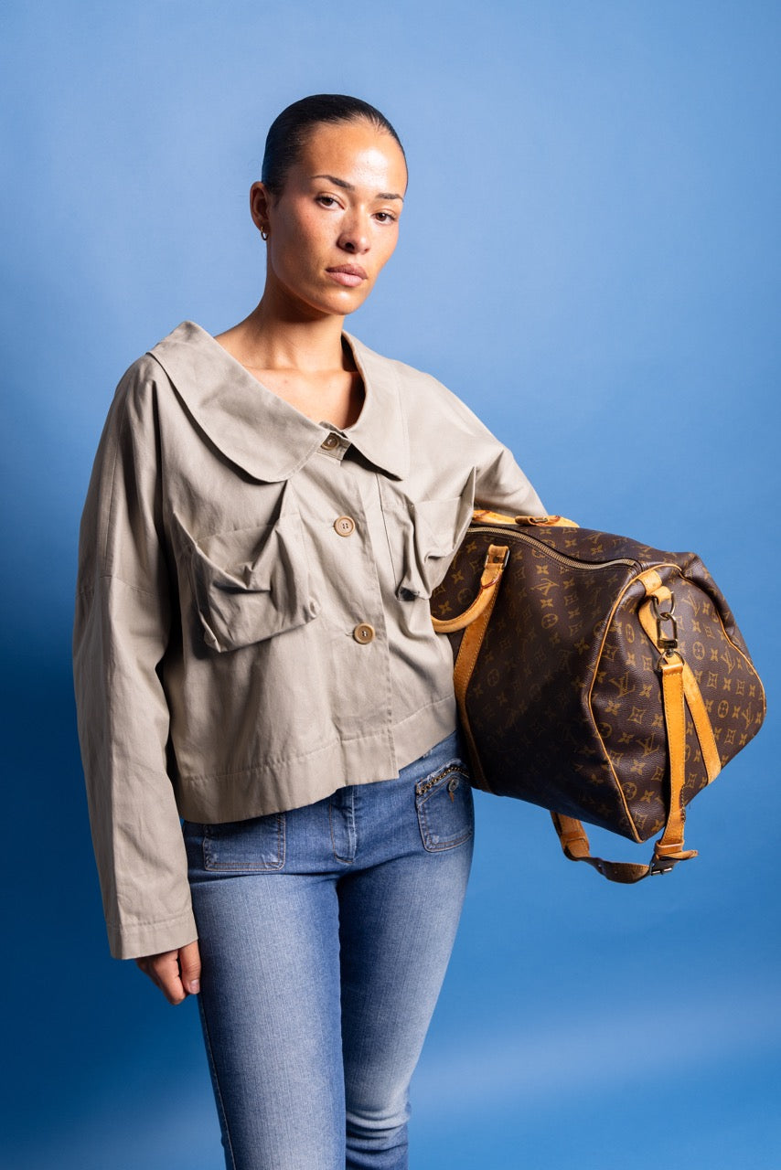 S/S 1997 Miu Miu Dog Ear Collar Safari Jacket | Extra Large, Khaki