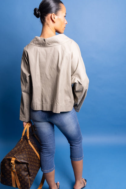 S/S 1997 Miu Miu Dog Ear Collar Safari Jacket | Extra Large, Khaki