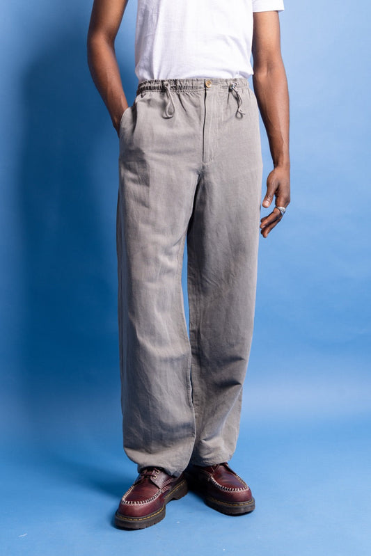 Ultra Rare 90s Giorgio Armani Le Collezioni Linen Tech Wide Pants | Large, Grey