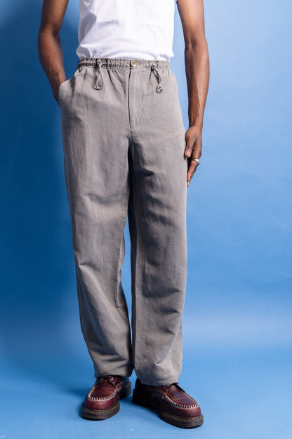 Ultra Rare 90s Giorgio Armani Le Collezioni Linen Tech Wide Pants | Large, Grey