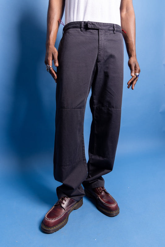 2000's Prada Sport Red Tab Double Knee Cotton Pants | Large, Red