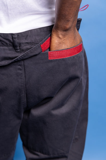 2000's Prada Sport Red Tab Double Knee Cotton Pants | Large, Red
