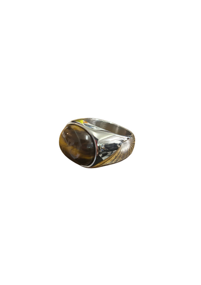 Silver Tiger Eye Ring