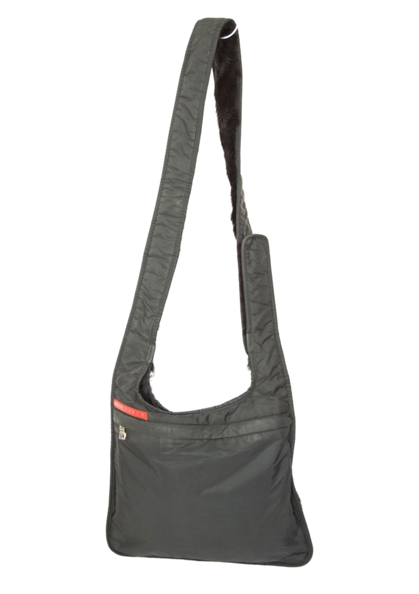 F/W 1999 Prada Fur Nylon Black Cross Body