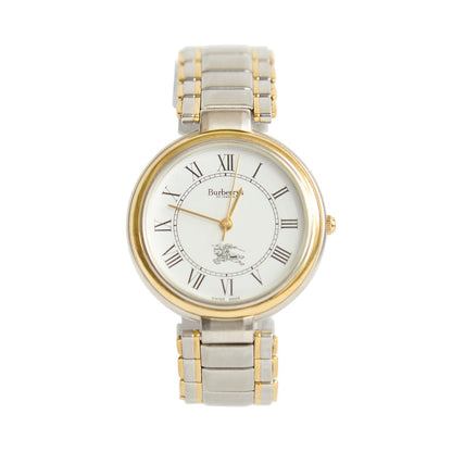 Burberry 8000 Gold Plated White Quartz Watch