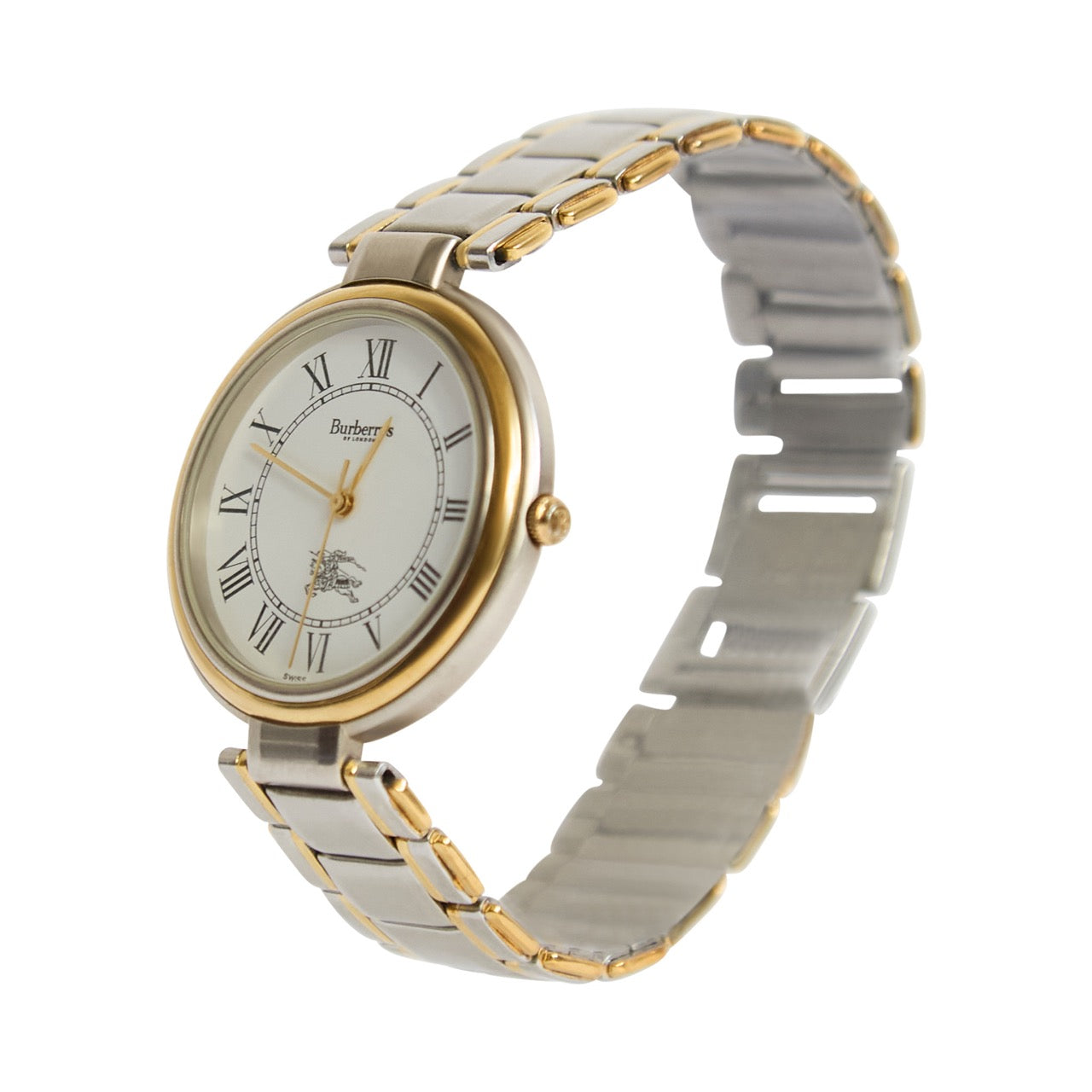 Burberry 8000 Gold Plated White Quartz Watch