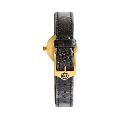 Gucci 6002L Black Quartz Dial Gold Plated Watch