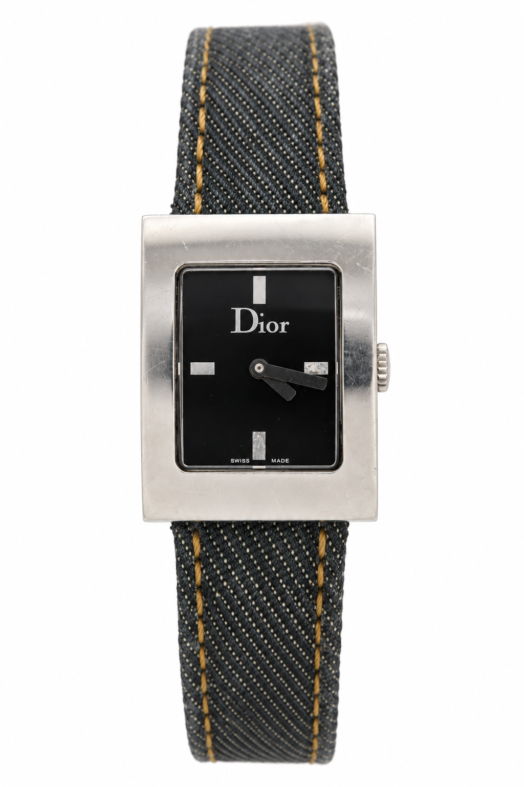 Christian Dior D78-109 Black Dial Blue Denim Strap Watch(665-DIO-L). LWM864 | O/S, Multicoloured