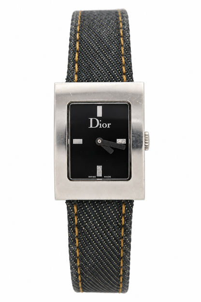 Christian Dior D78-109 Black Dial Blue Denim Strap Watch(665-DIO-L). LWM864 | O/S, Multicoloured