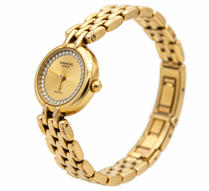 1980s Raymond Weil 5806-2 Gold Dial Gold-Tone Bracelet Watch(742-RAY-L). LWM864 | O/S, Gold