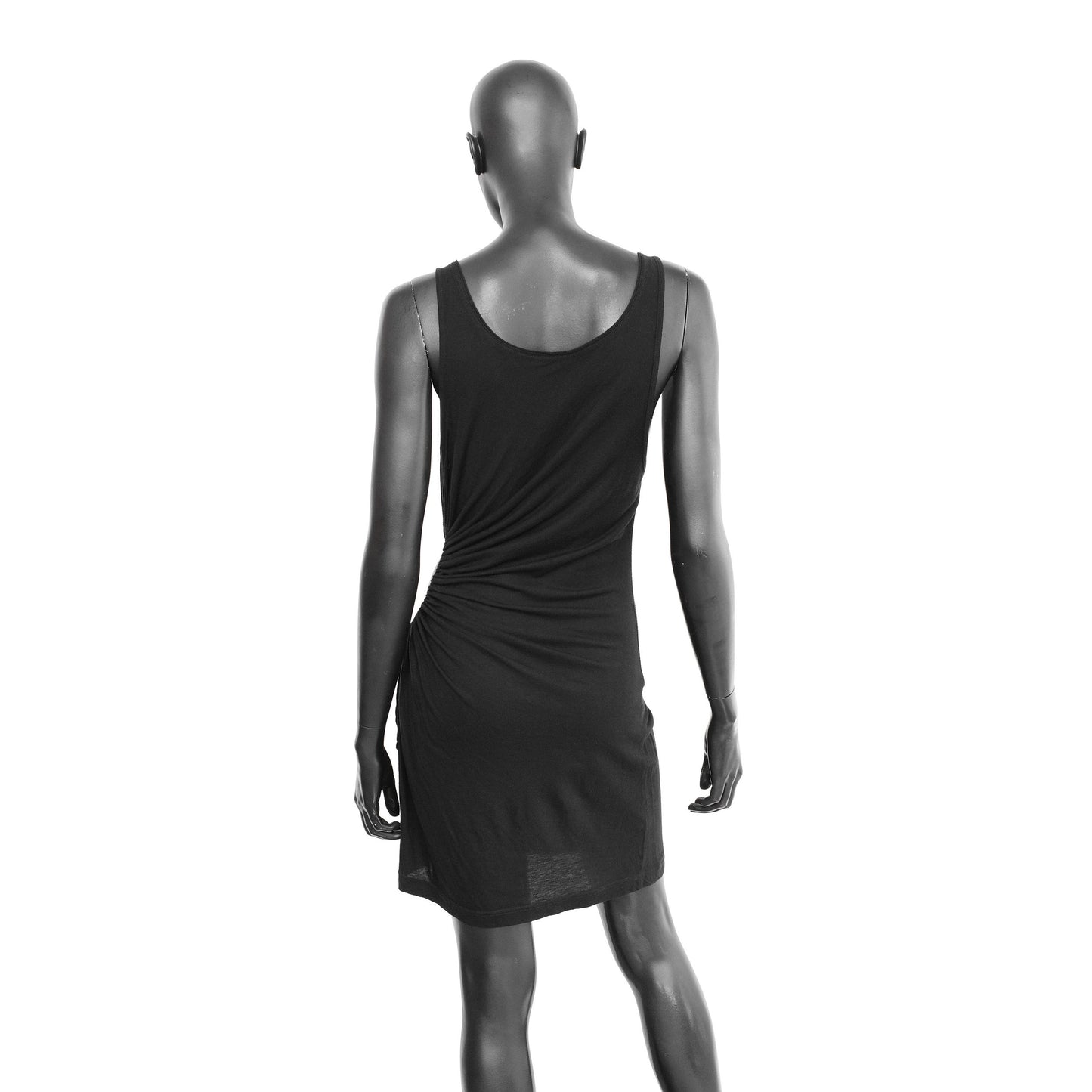 Yohji Yamamoto Y's SS 2018 cotton/silk blend tank dress with a ruched cut out detail, adjustable via drawstrings. Size JPN 2 / S-M. Available at Artefact Archive.