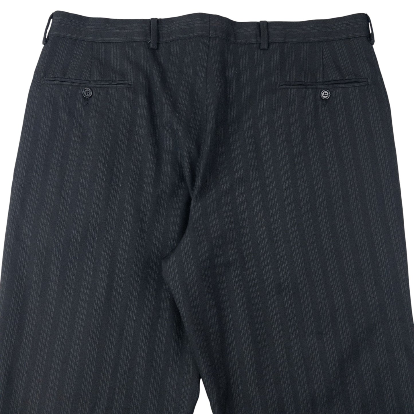 Vintage 90s YSL Yves Saint Laurent Pinstripe Jacket & Trousers Suit Set Size XXL | XXL, Black