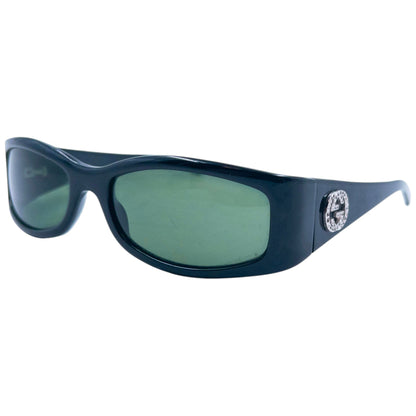 Vintage 2000s Gucci Diamanté Sunglasses | O/S, Black