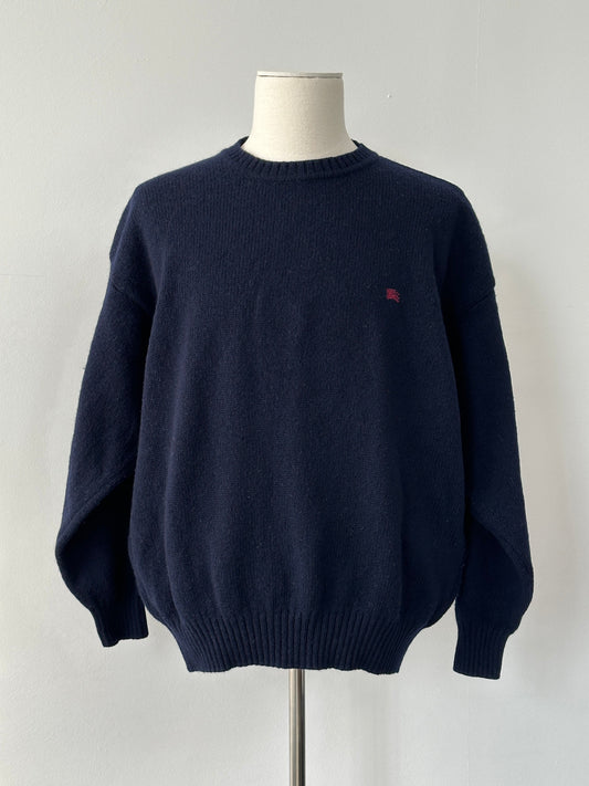 Burberry London 2000s Pure Wool Knit Logo Jumper - L